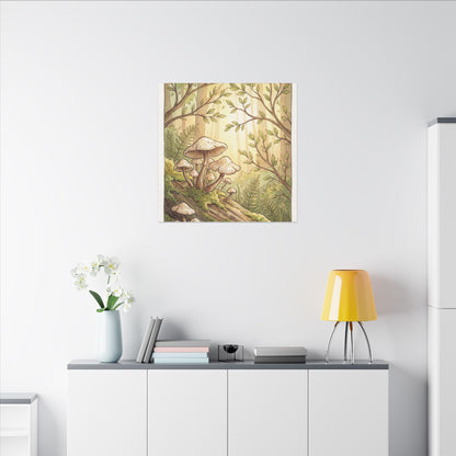 Spring Wild Mushrooms Mushroom Illustration Canvas Art | Cozy Decor