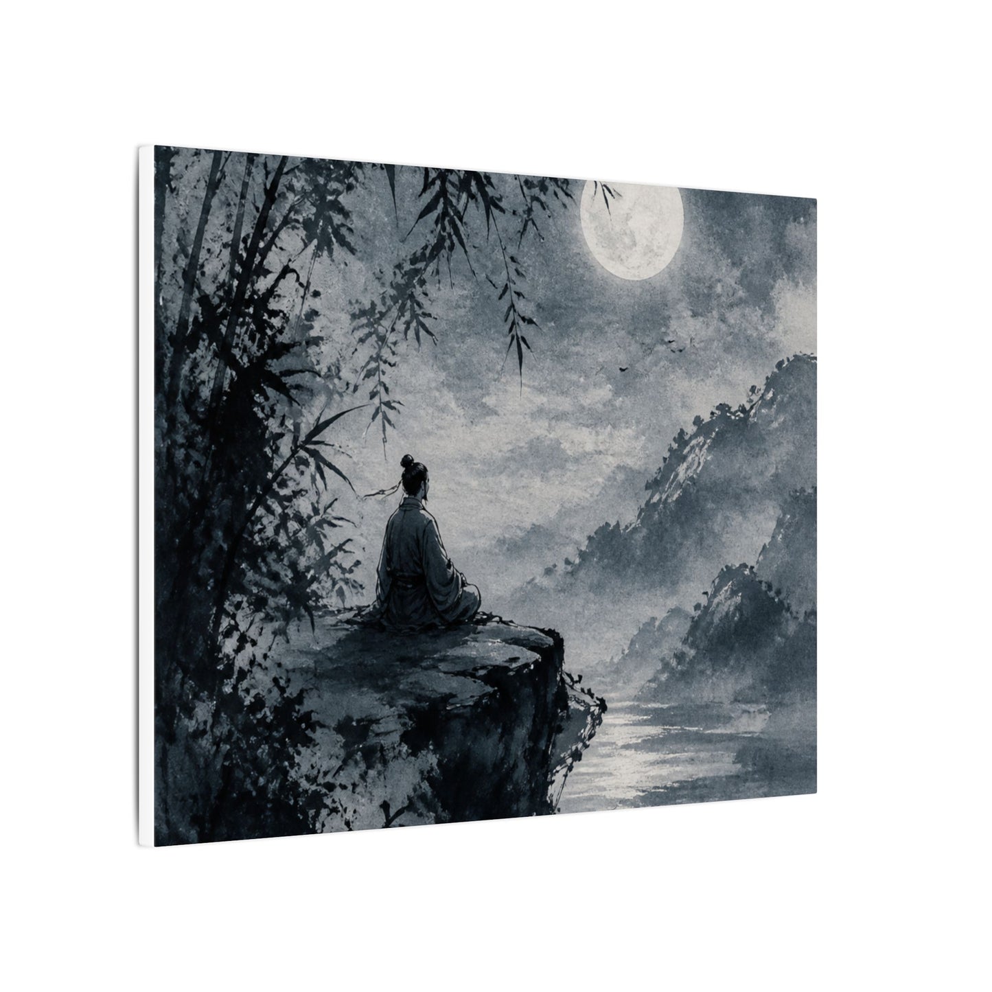 Ink Brushstroke Sumi E Canvas Art | Serene Zen Art