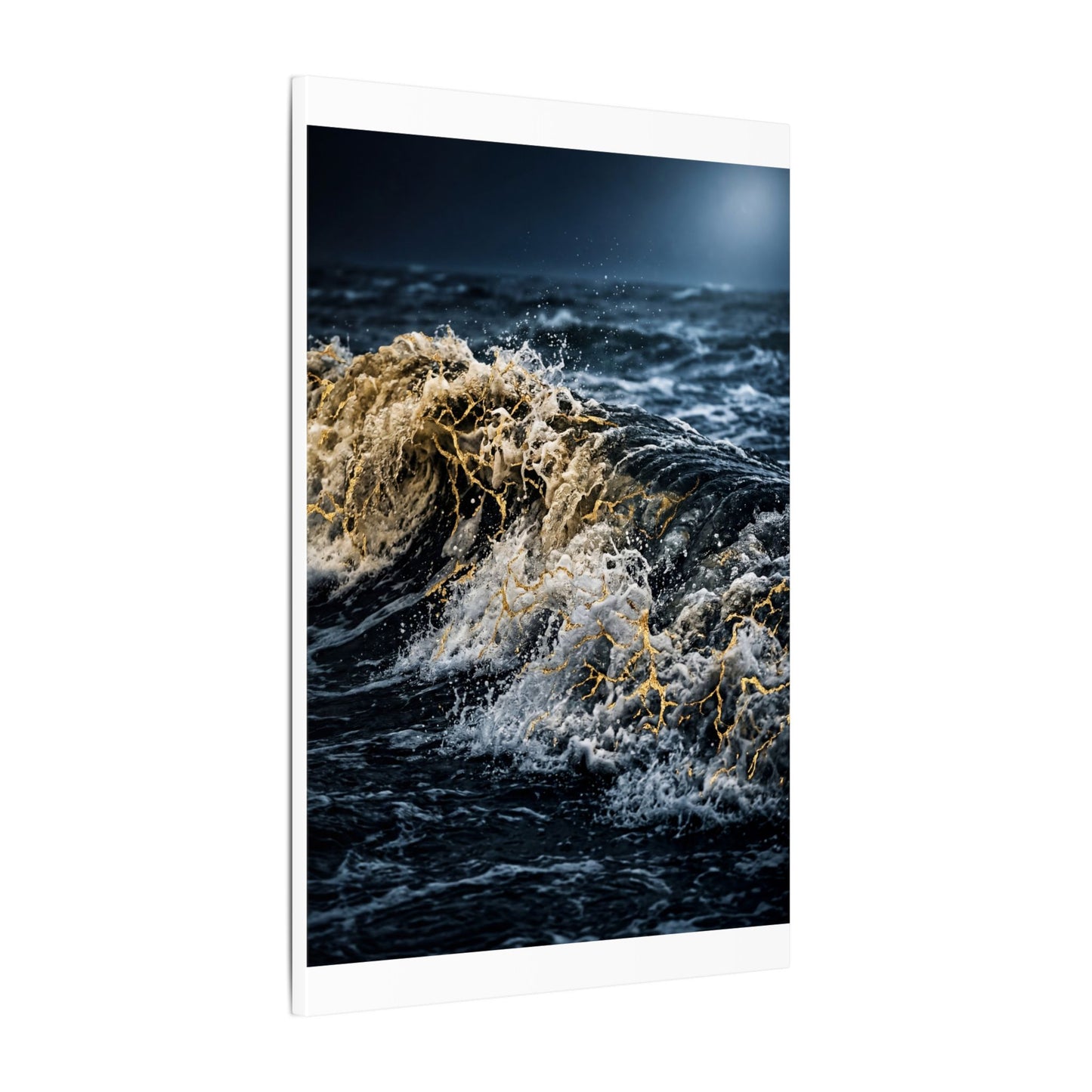 Ocean Wave Winter Canvas Art | Kintsugi Artful Design