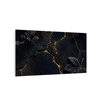 Candlelight Cracked Earth Canvas Art - Dark Japandi Ma