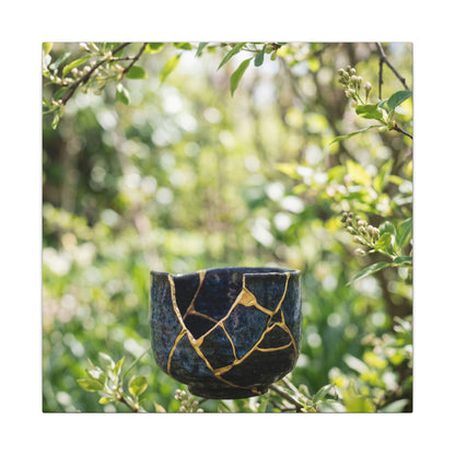Kintsugi Broken Pottery in Dappled | Broken Beauty Canvas Art