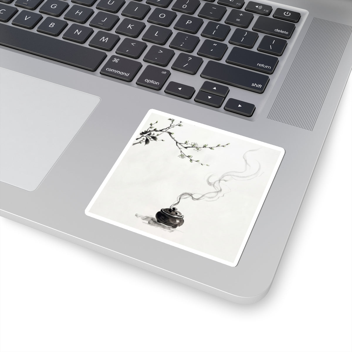 Ma Incense Smoke Sticker - Zen Sumi E