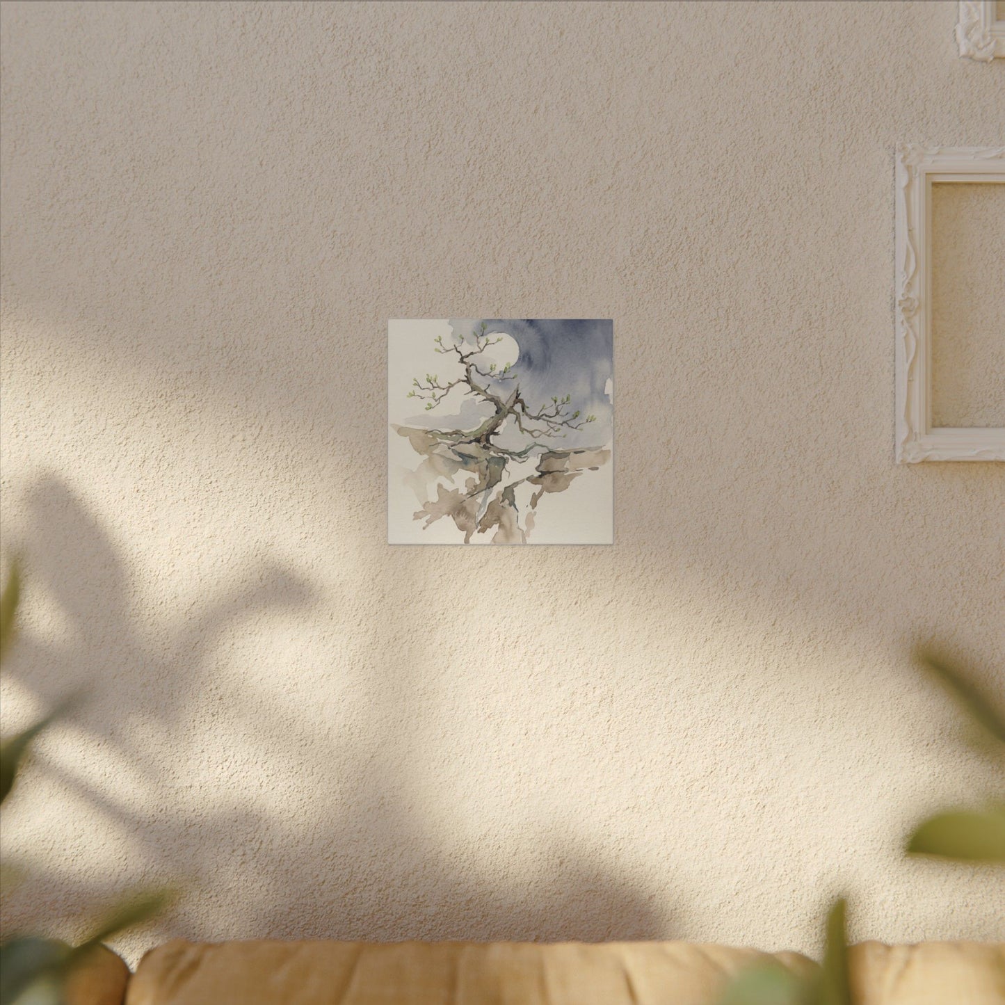 Moonlight Pine Tree Canvas Art - Japandi Ma