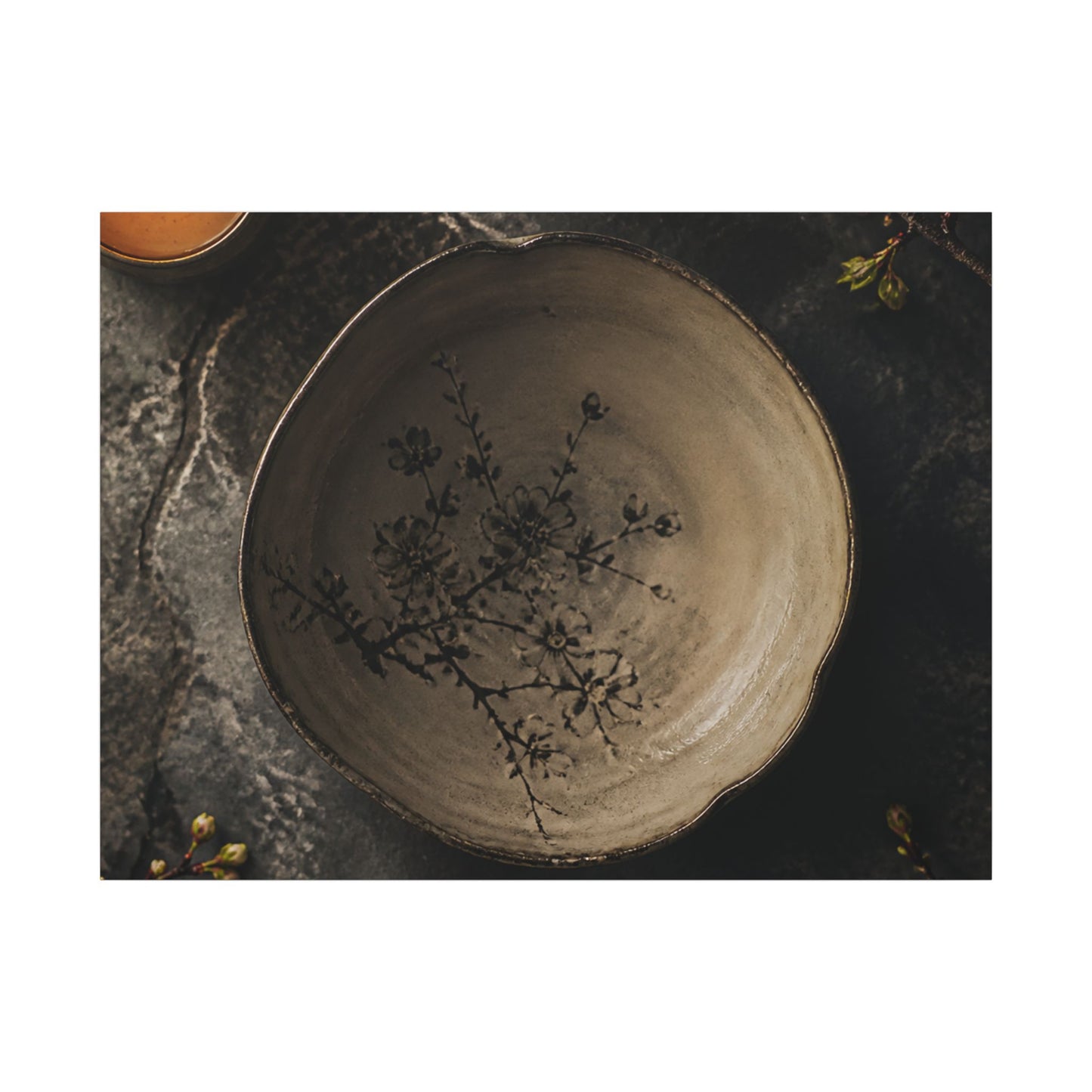 Ceramic Bowl Spring Canvas Art | Japandi Earthy Design