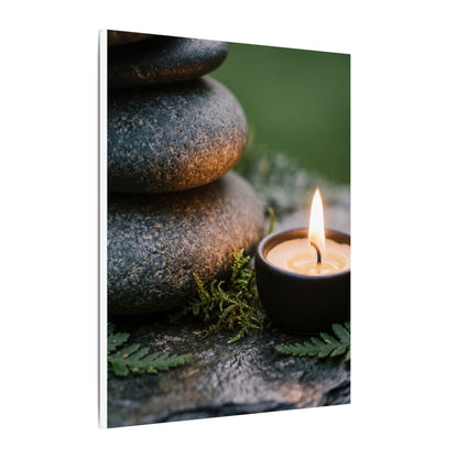 Warm River Stones Canvas Art - Japanese Pattern Japandi