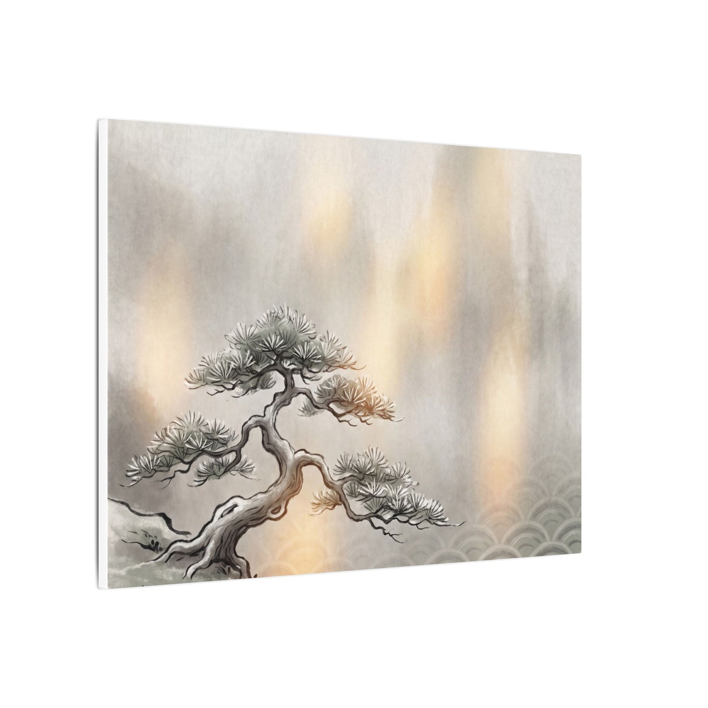 Pine Tree Canvas Art | Winter Japandi Japanese Pattern Art