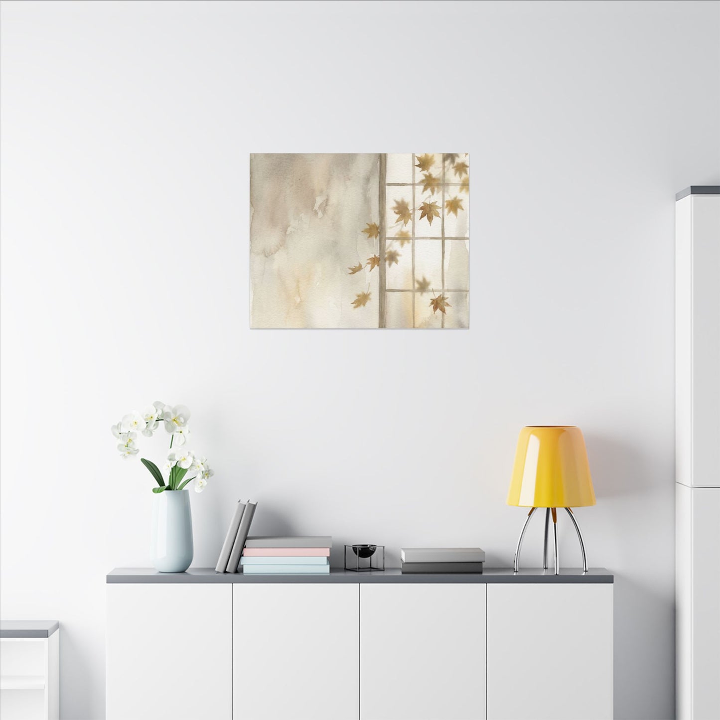 Warm Shoji Screen Canvas Art - Watercolor Japandi