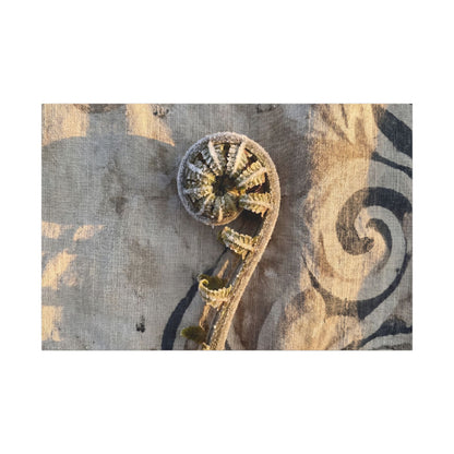 Fern Unfurling Canvas Art | Winter Japandi Japanese Pattern Art