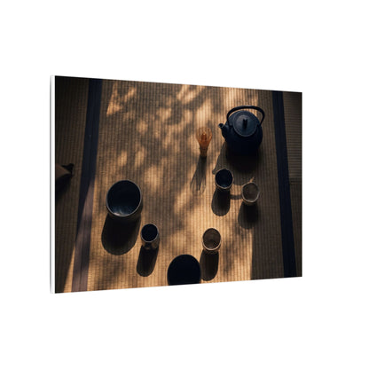 Shibui Tea Ceremony Canvas Art - Dark Japandi Shadow Zen