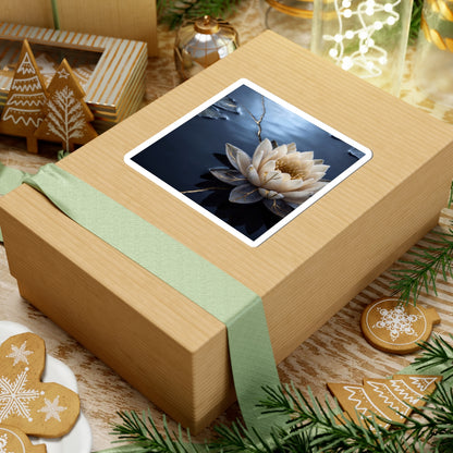 Lotus Flower Sticker | Winter Kintsugi Gold Vein Art