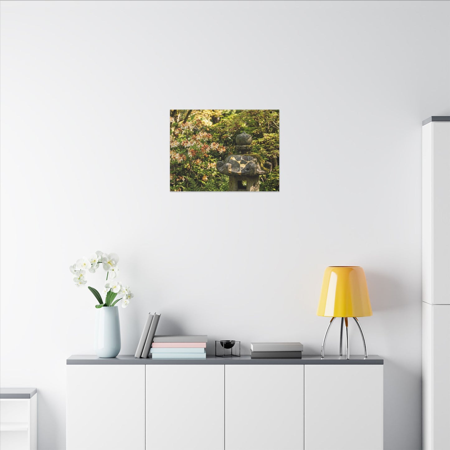Spring Stone Lantern Gold Repair Canvas Art | Beautiful Decor