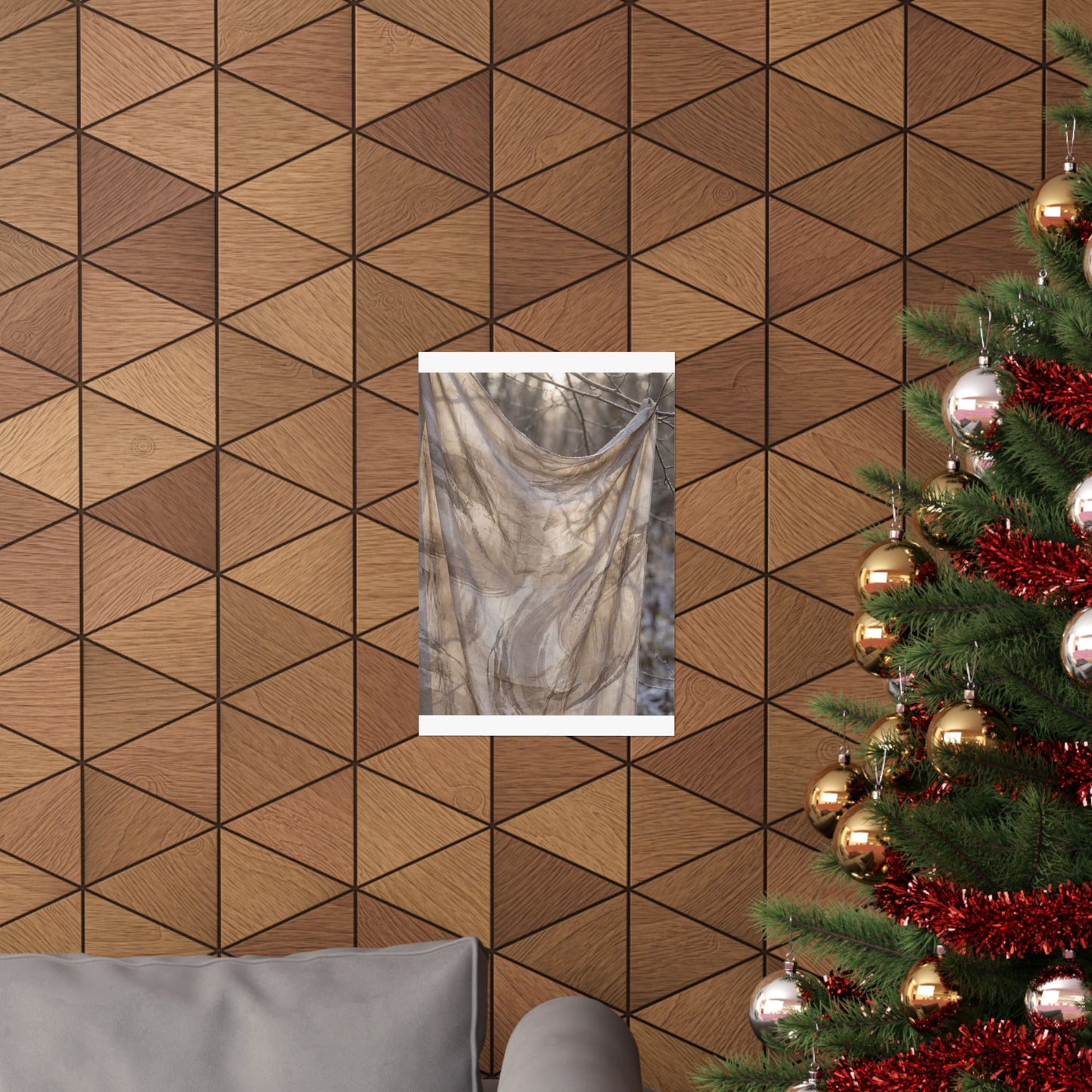 Dappled Silk Drape Wall Art Print - Japandi Ma