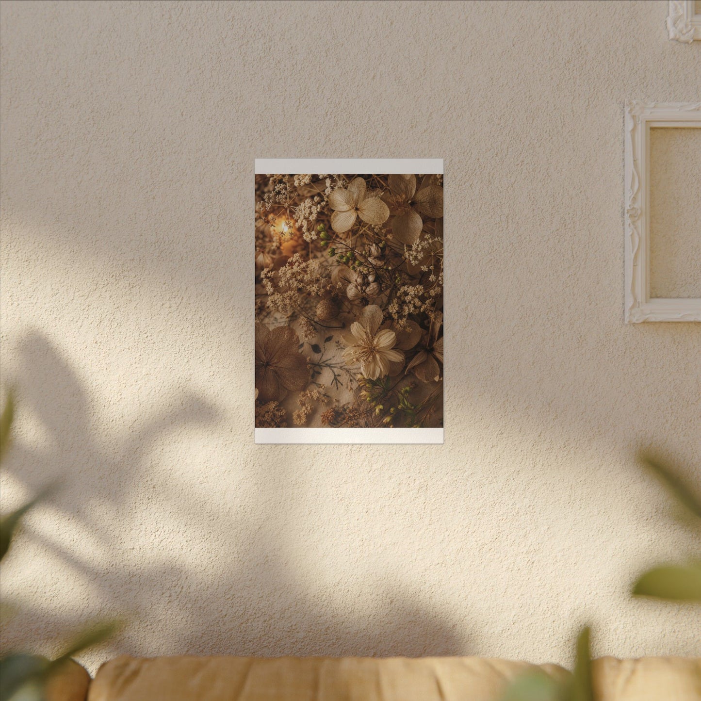 Spring Dried Flowers Japanese Pattern Canvas Art | Earthy Decor