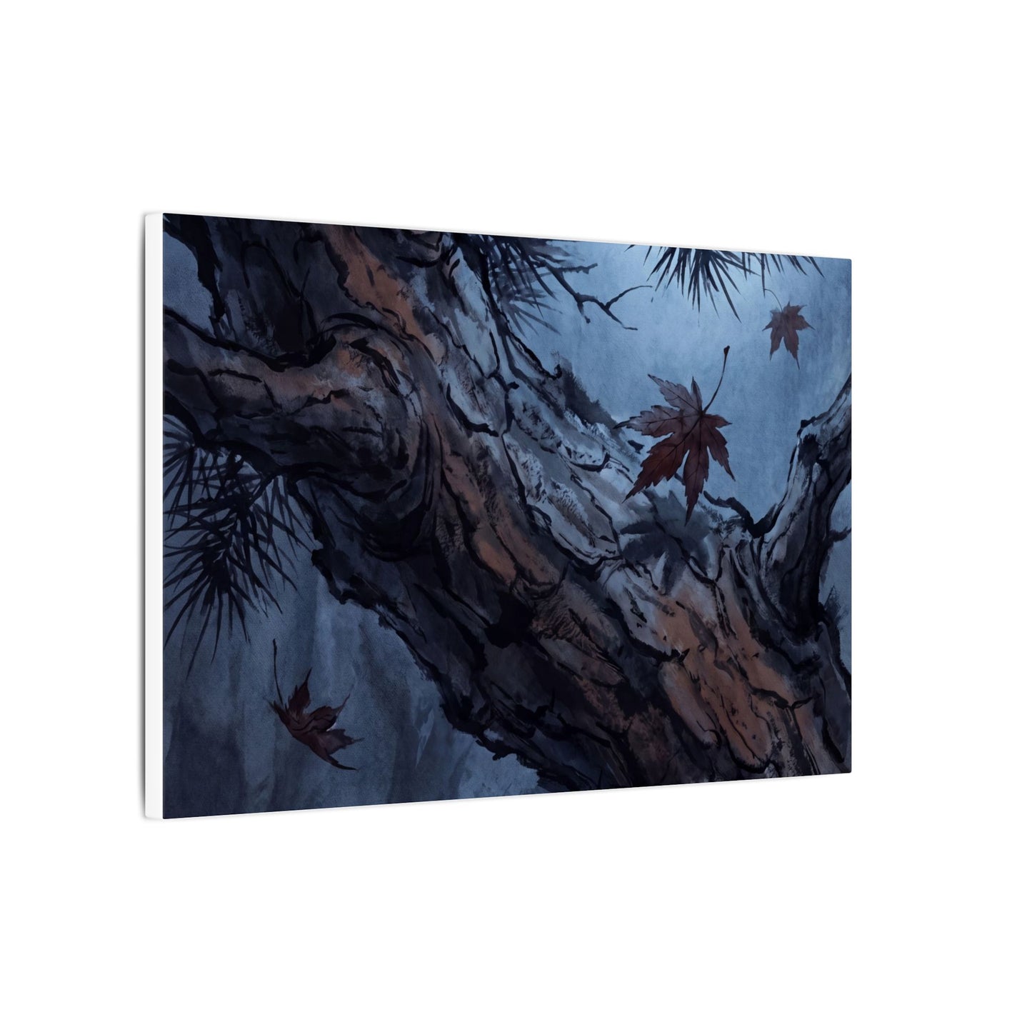 Atmospheric Pine Tree Canvas Art - Shadow Zen Dark Japandi