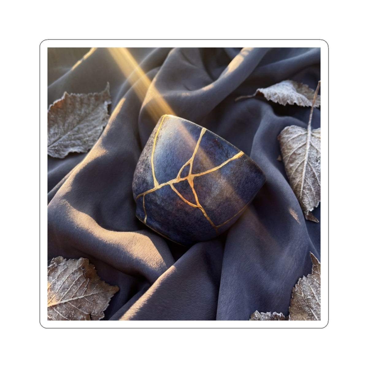 Silk Drape Gold Repair Sticker | Healing Kintsugi Art Art Print