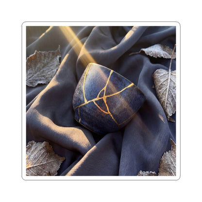 Silk Drape Gold Repair Sticker | Healing Kintsugi Art Art Print