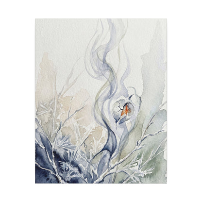 Earthy Incense Smoke Canvas Art - Watercolor Japandi