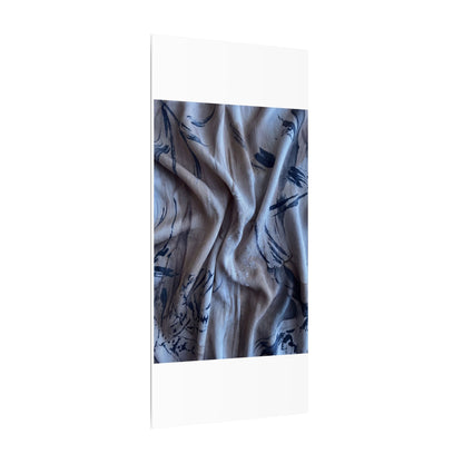 Silk Drape Winter Canvas Art | Japandi Earthy Design