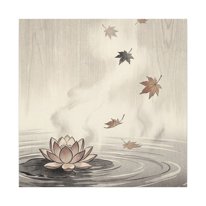 Lotus Flower Canvas Art | Autumn Zen Ukiyo E Inspired Art