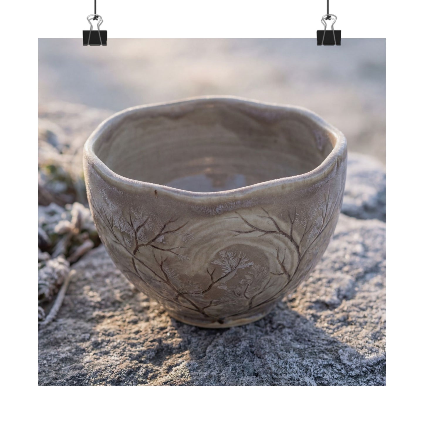 Japandi Ceramic Bowl in Dawn | Japanese Pattern Wall Art Print Art Print
