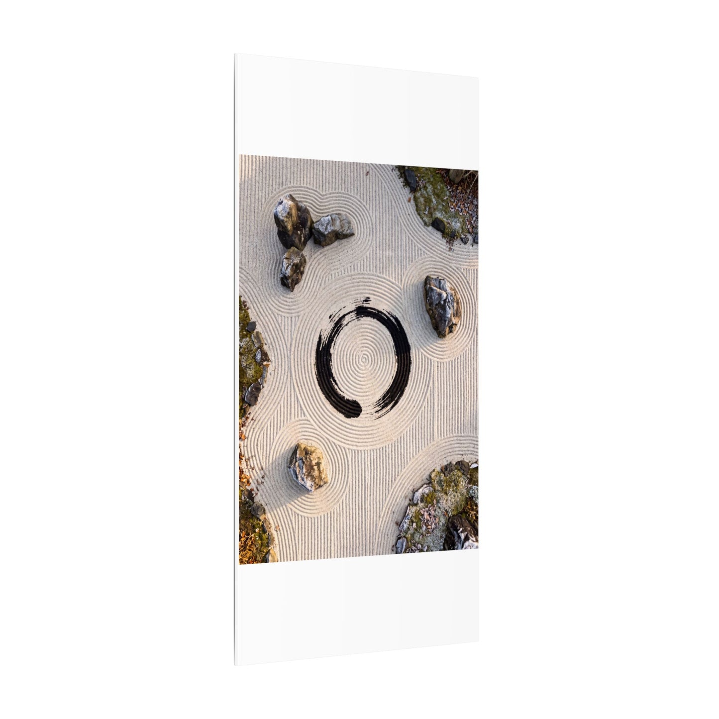 Rock Garden Canvas Art | Winter Zen Enso Art