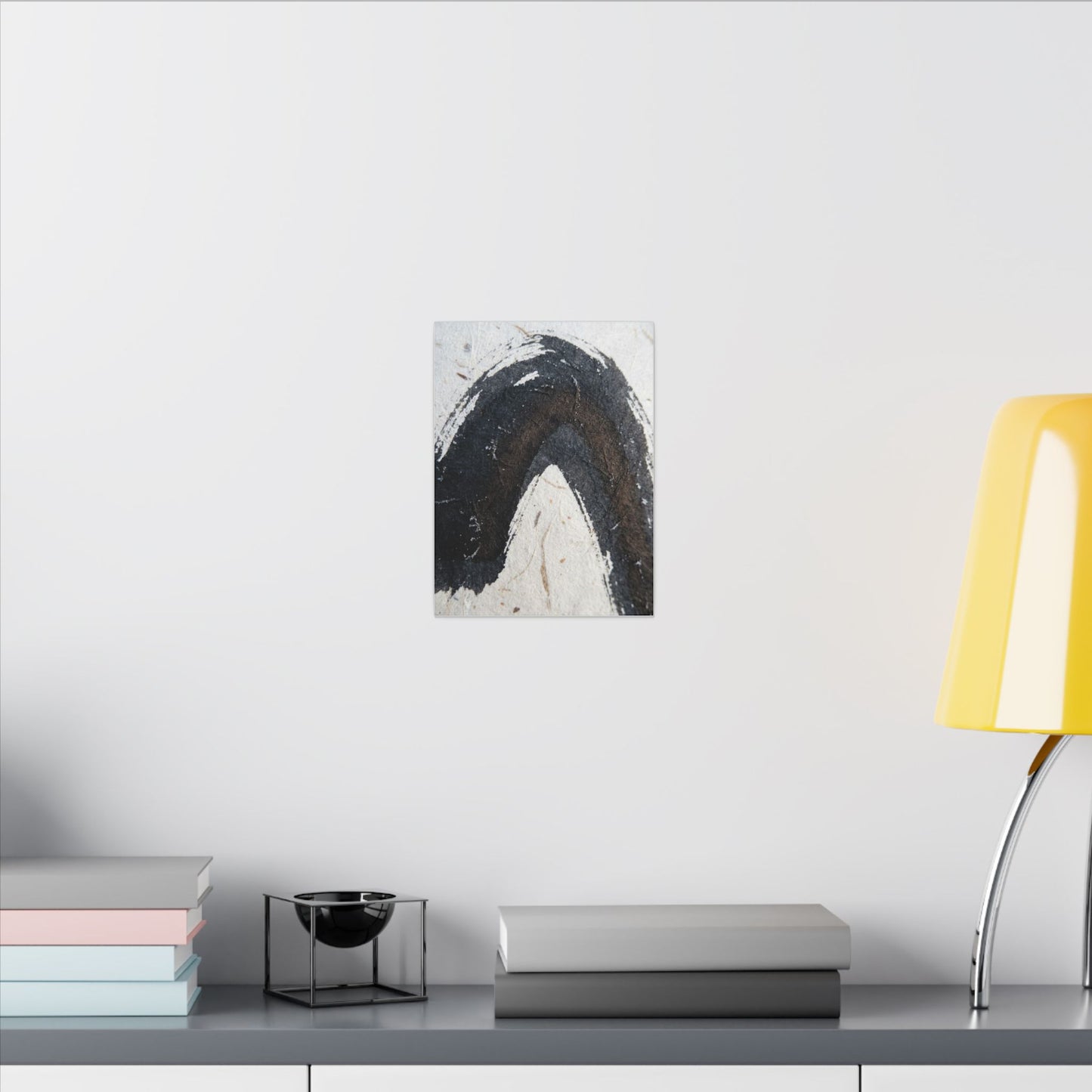 Moody Ink Brushstroke Canvas Art - Moody Minimal Dark Japandi