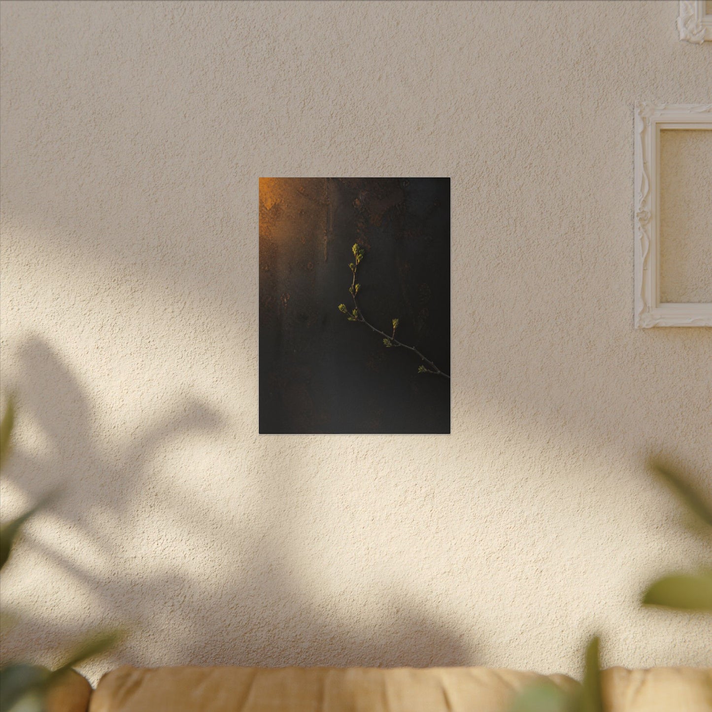 Dark Japandi Rust Patina in Golden Hour | Moody Minimal Canvas Art