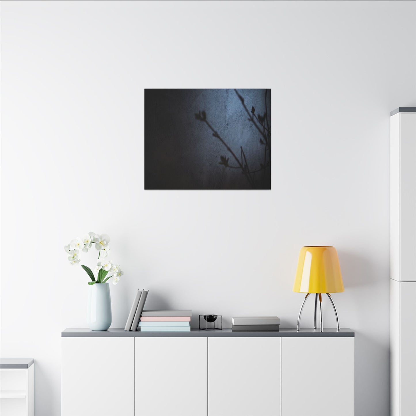 Shadow Play Canvas Art | Spring Dark Japandi Moody Minimal Art
