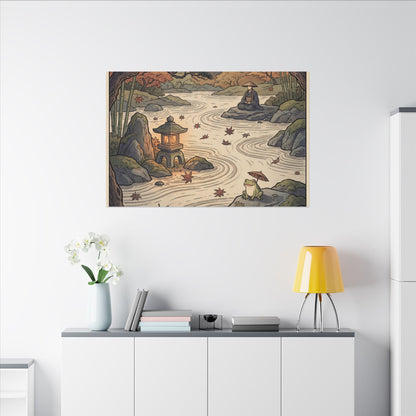 Rock Garden Autumn Canvas Art | Zen Serene Design