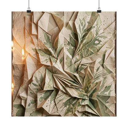 Cozy Paper Fold Wall Art Print - Texture Japandi