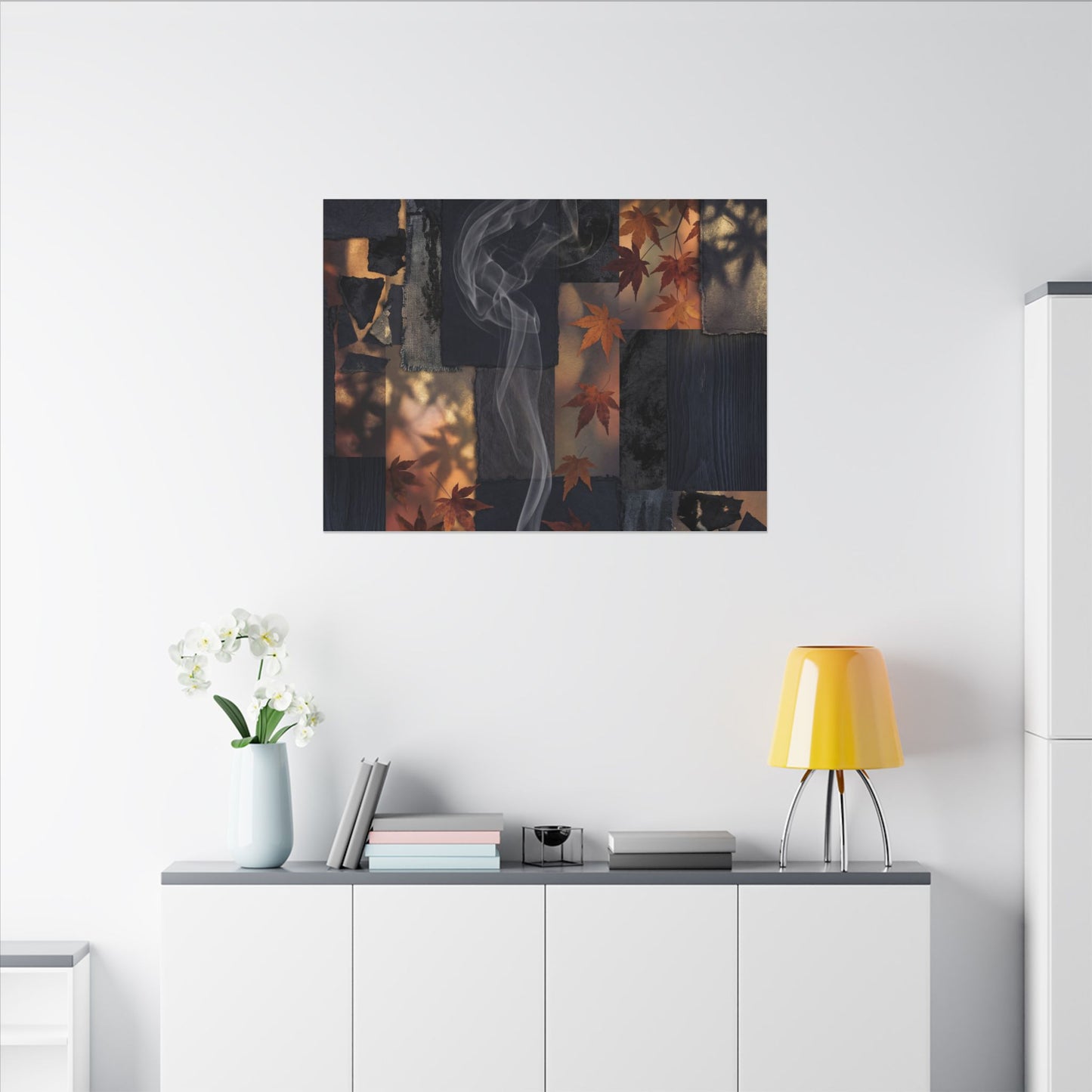 Autumn Incense Smoke Dark Texture Canvas Art | Sophisticated Decor