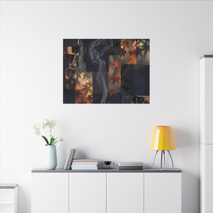 Luxurious Incense Smoke Canvas Art - Dark Texture Dark Japandi