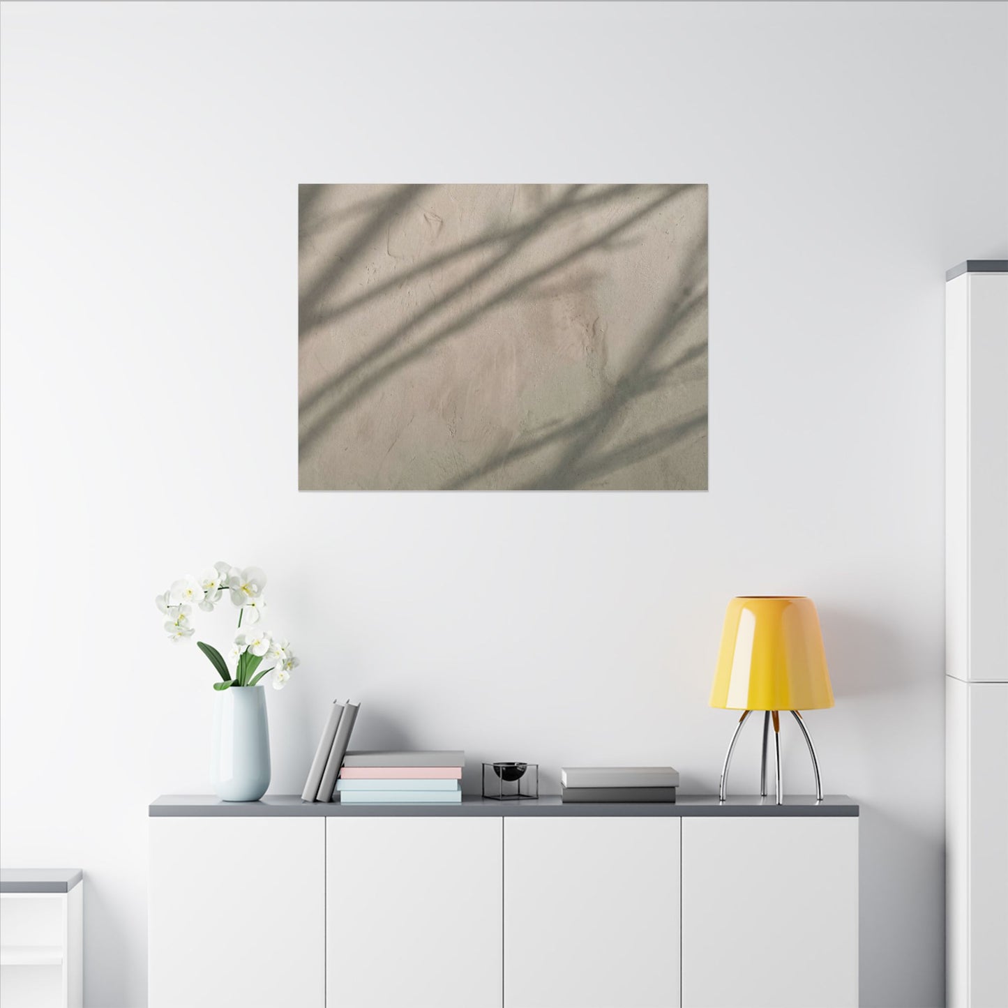 Shadow Play Japanese Pattern Canvas Art | Warm Japandi Art
