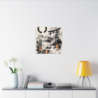 Candlelight Torii Gate Canvas Art - Zen Datsuzoku