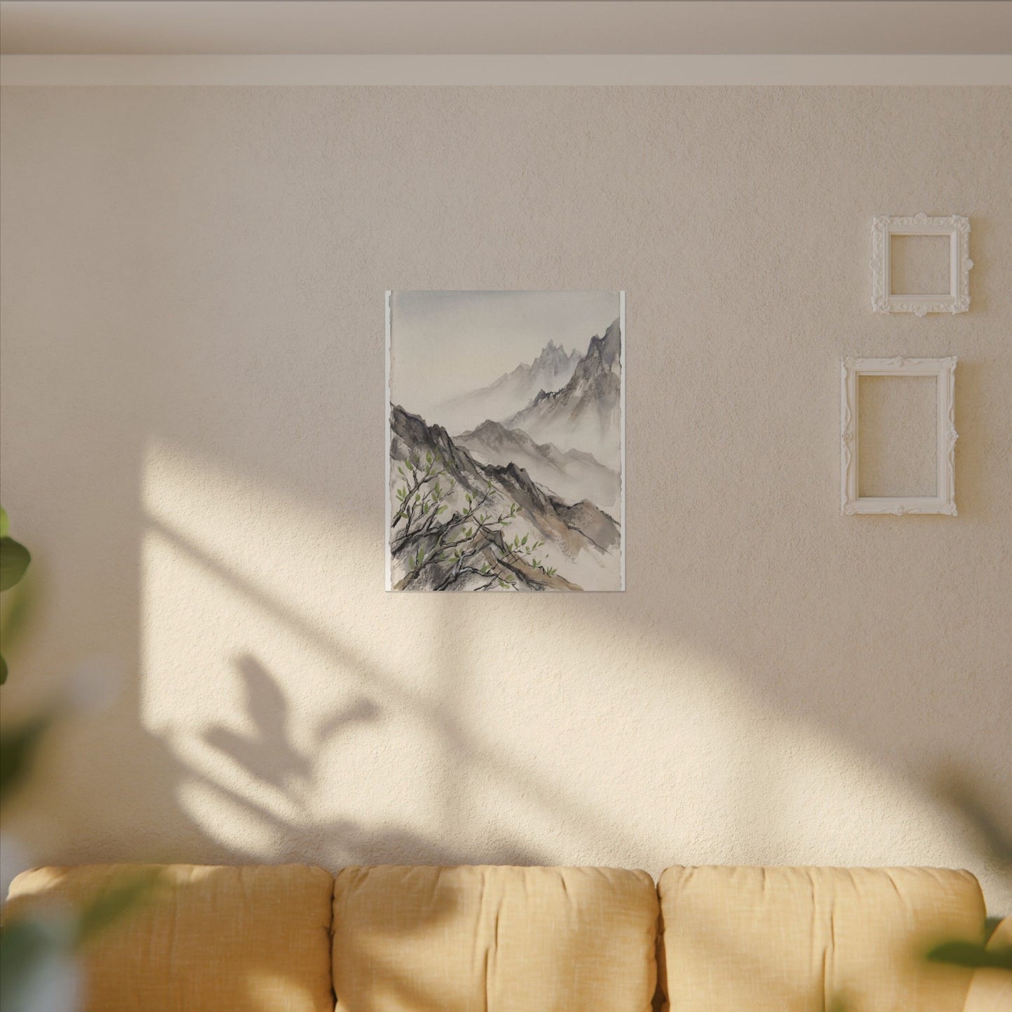 Spring Mountain Mist Texture Canvas Art | Warm Decor