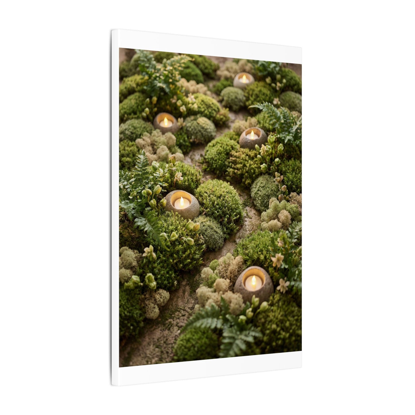 Moss Close Up Japanese Pattern Canvas Art | Neutral Japandi Art