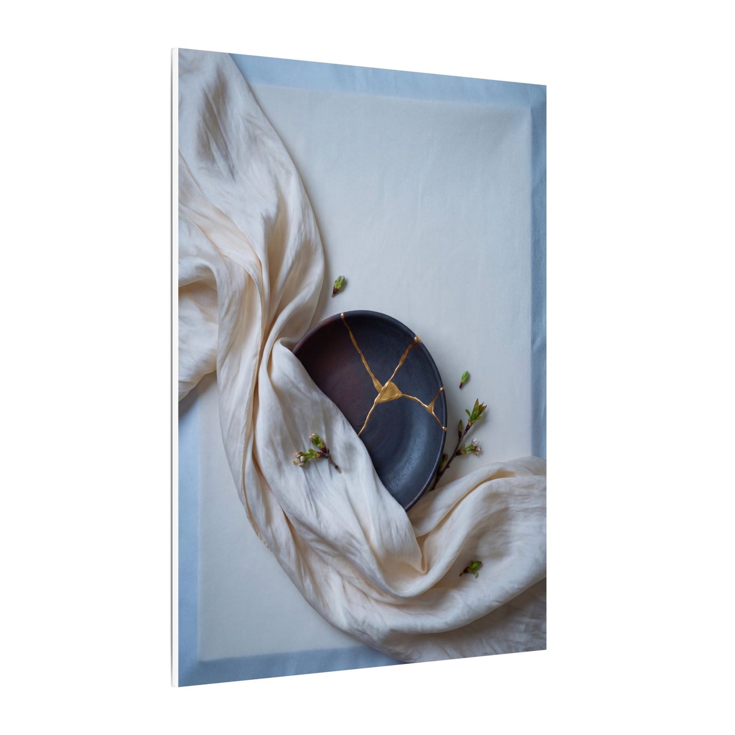 Ma Silk Drape Canvas Art - Kintsugi Gold Repair