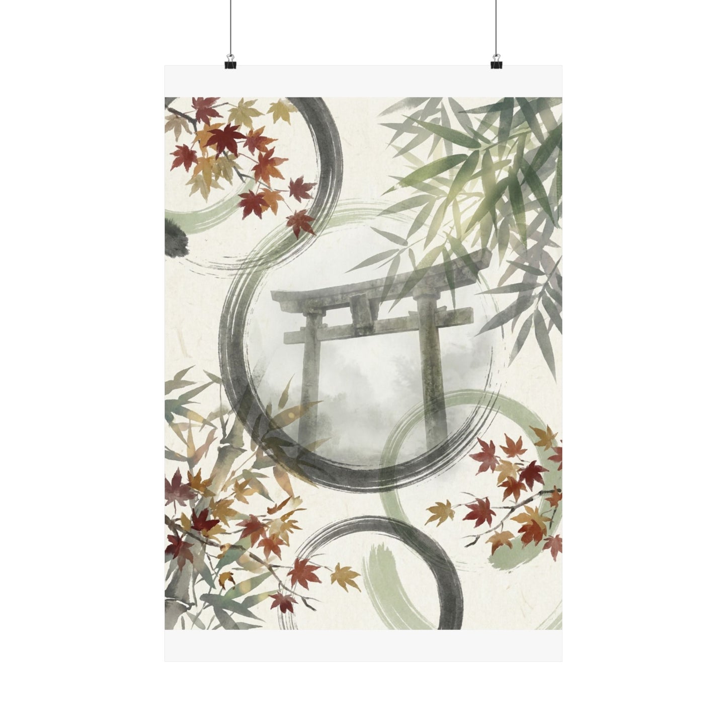 Peaceful Torii Gate Wall Art Print - Enso Zen