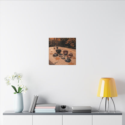 Golden Hour Tea Ceremony Canvas Art - Kintsugi Shibui