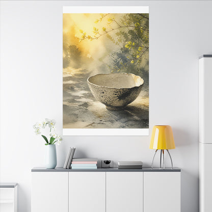 Cozy Ceramic Bowl Canvas Art - Watercolor Japandi