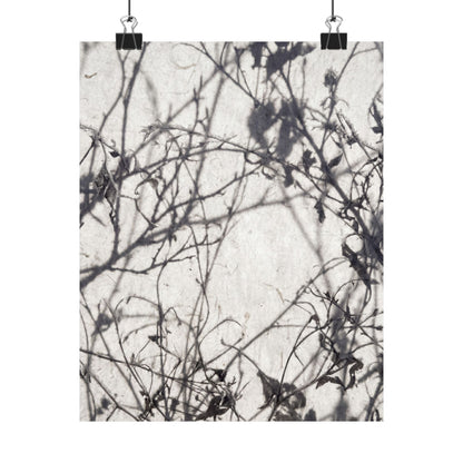 Shadow Play Wall Art Print | Winter Japandi Japanese Pattern Art