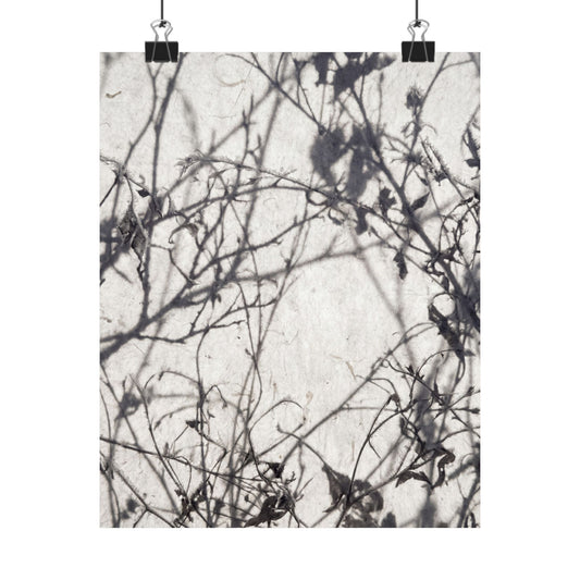 Shadow Play Wall Art Print | Winter Japandi Japanese Pattern Art