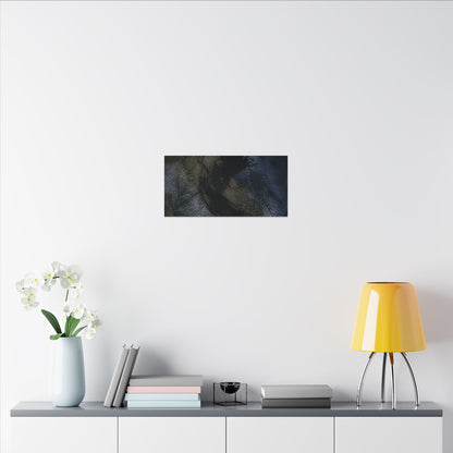 Shibui Ink Brushstroke Canvas Art - Dark Japandi Dark Texture