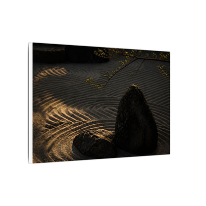 Ma Rock Garden Canvas Art - Dark Japandi Shadow Zen