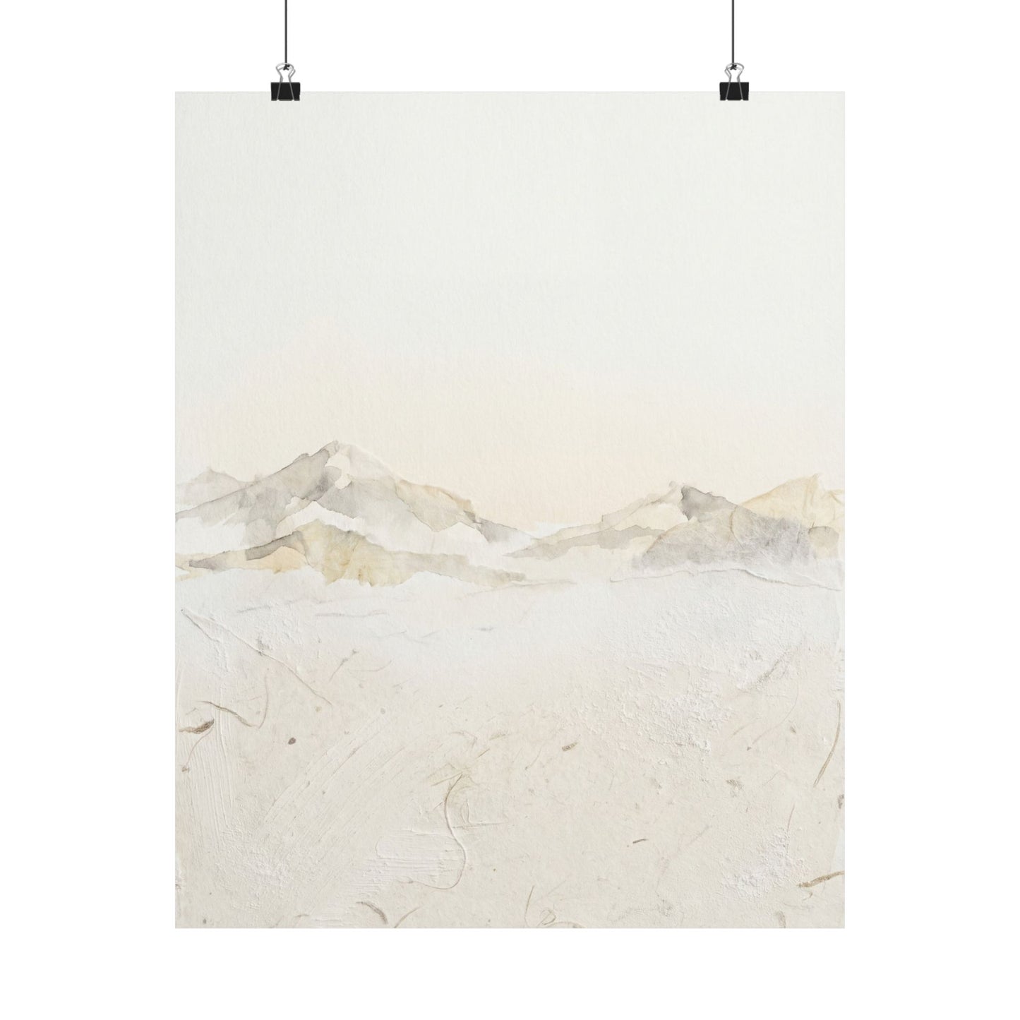 Winter Mountain Mist Texture Wall Art Print | Elegant Decor Art Print