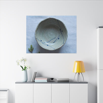 Spring Ceramic Bowl Minimal Line Canvas Art | Warm Decor