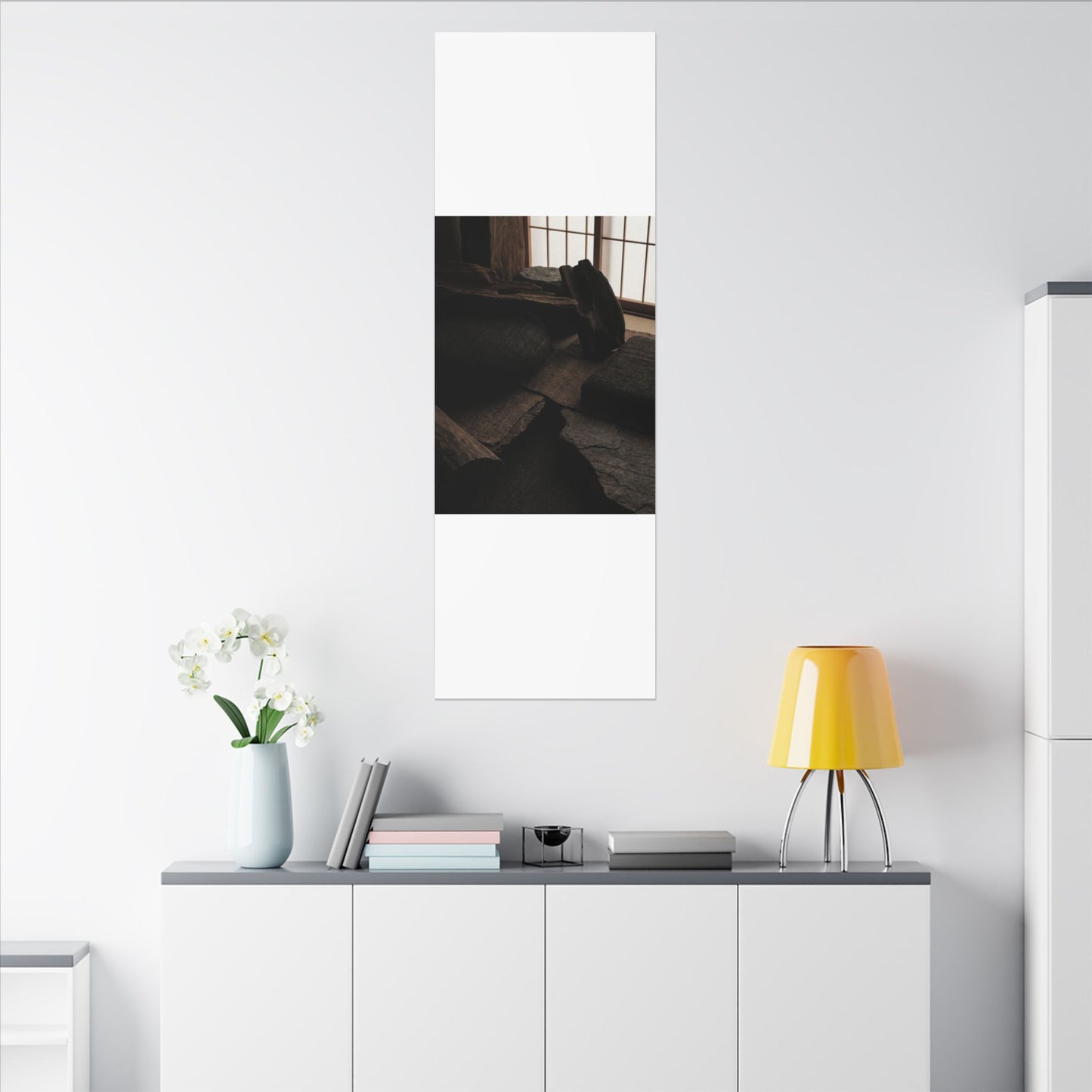 Dark Japandi Shadow Zen Canvas Art