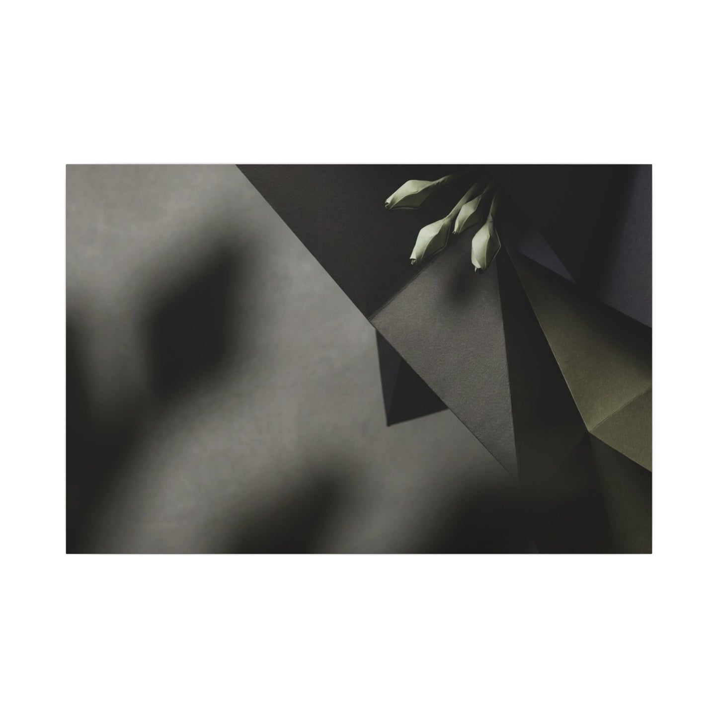 Paper Fold Moody Minimal Canvas Art | Luxurious Dark Japandi Art Art Print