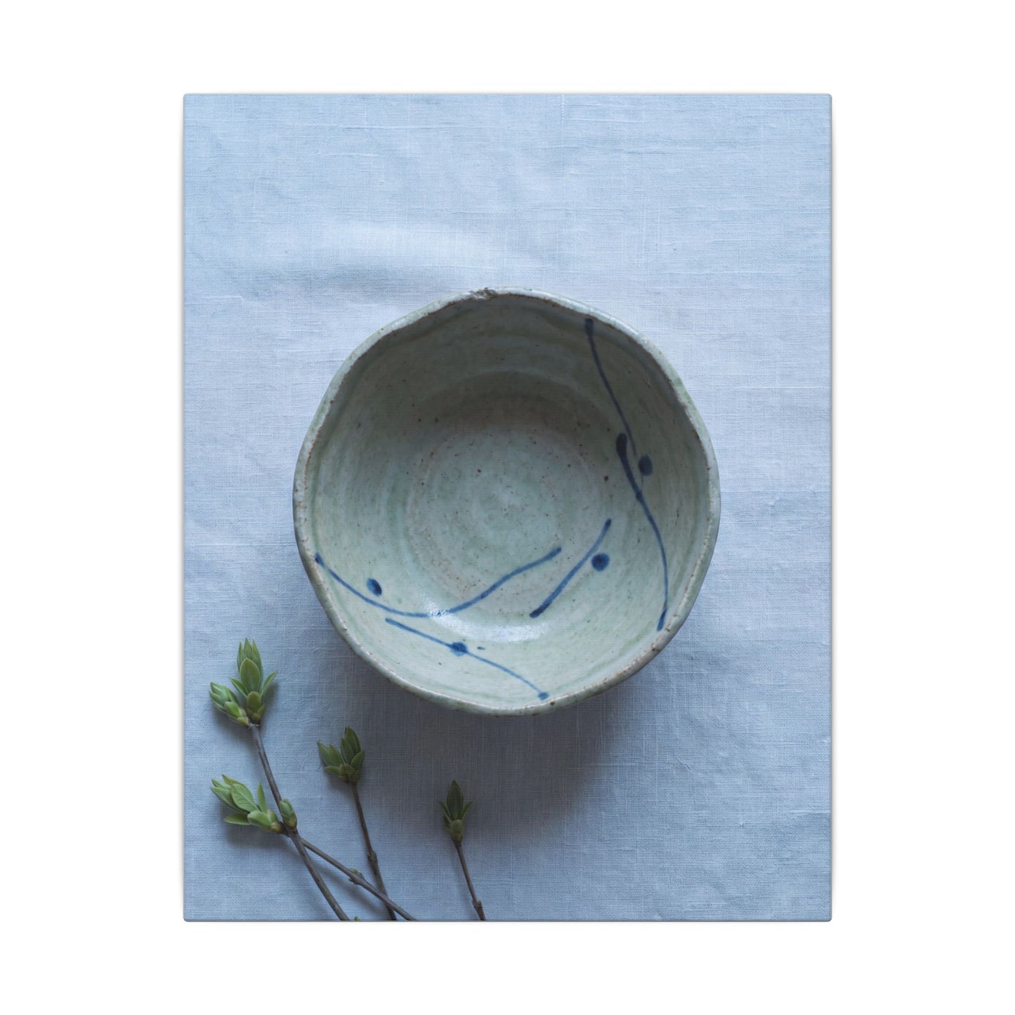 Spring Ceramic Bowl Minimal Line Canvas Art | Warm Decor