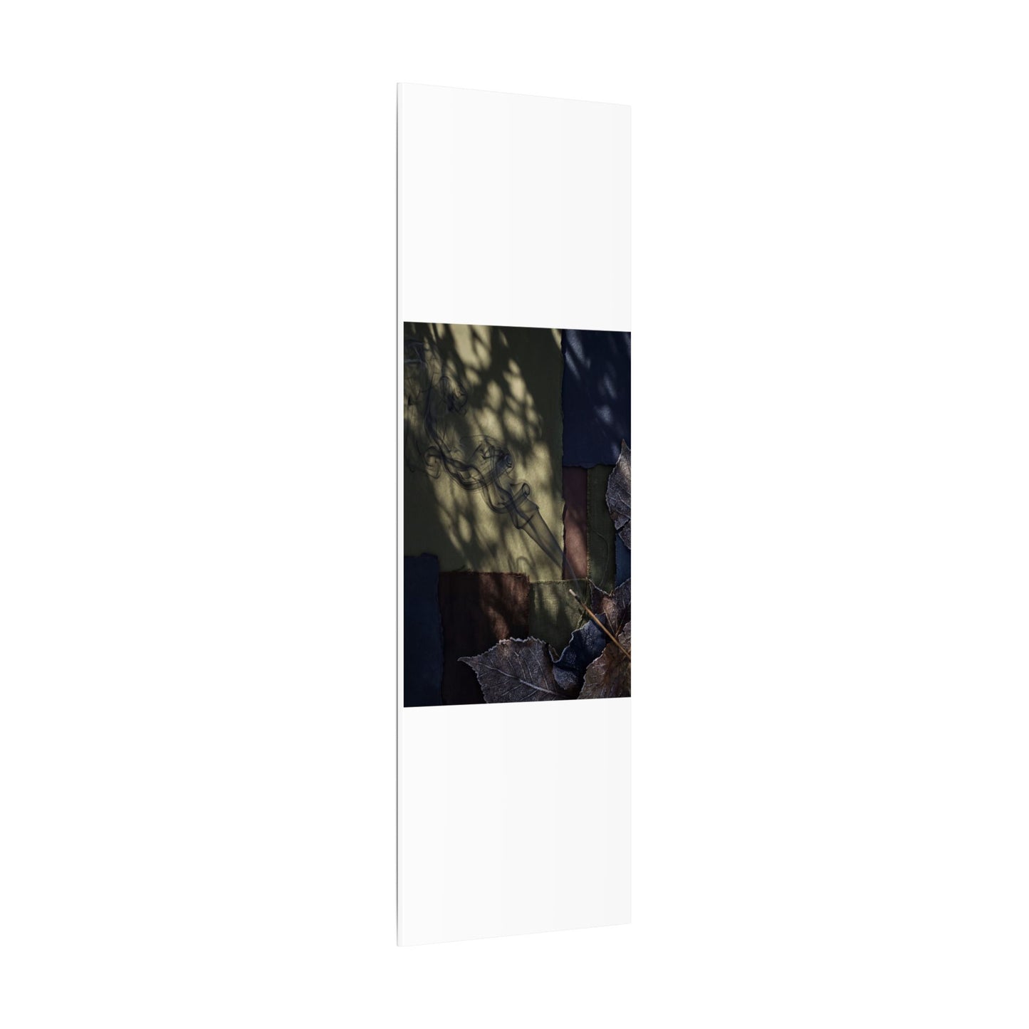 Ma Incense Smoke Canvas Art - Dark Japandi Dark Texture
